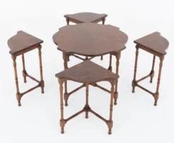 Pamono Regency Revival Nesting Tables in Walnut, 1920s, Set of 5 Best