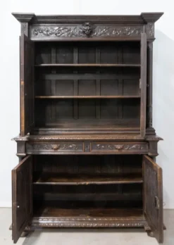 Pamono Renaissance Revival Oak 2-Part Buffet Cabinet, France, Mid-19th Century New