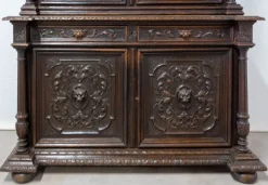 Pamono Renaissance Revival Oak 2-Part Buffet Cabinet, France, Mid-19th Century New
