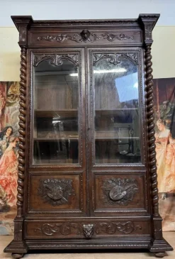 Pamono Renaissance Style Hunting Lodge Library in Carved Oak, 1850 Hot
