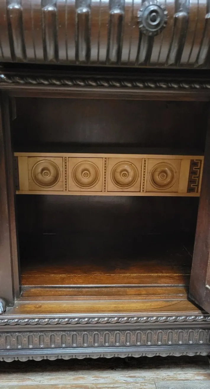 Pamono Renaissance Style Sideboard with Secret Compartments in Walnut and Elm, 19th Century Outlet