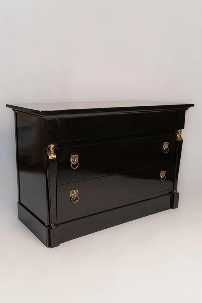 Pamono Return of Egypt Lacquered Chest of Drawers, 19th Century Hot