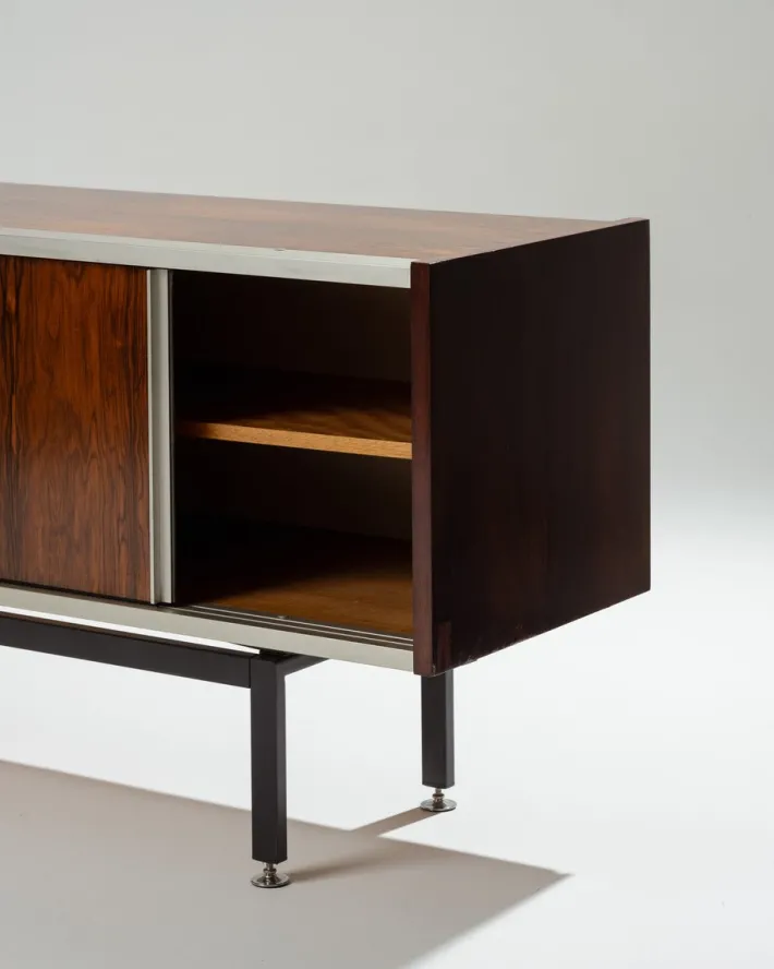 Pamono Rosewood and Metal Sideboard by Georges Frydman, 1960s Hot