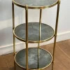 Pamono Round Bronze Sellette Table with Triple Eglomised Mirror Tops by Maison Baguès Online