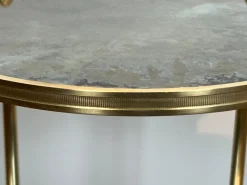 Pamono Round Bronze Sellette Table with Triple Eglomised Mirror Tops by Maison Baguès Online