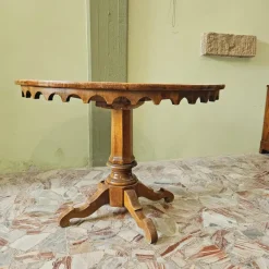 Pamono Round Walnut Game Table, 1890s Online