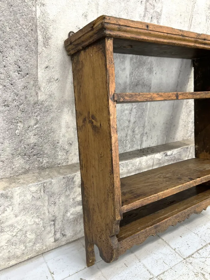 Pamono Rustic Wall Mounted Wooden Shelves, 1930s Best