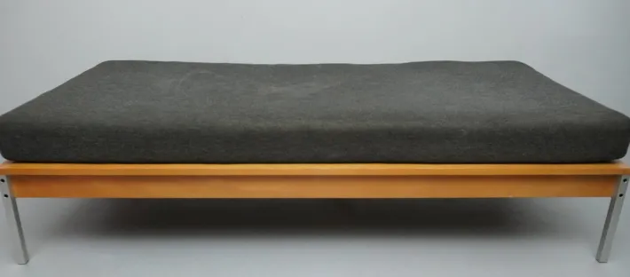 Pamono RZ 57 Daybed by Dieter Rams, Otto Zapf & Wilhelm Kimmelmann in Beech & Aluminium, 1961 New