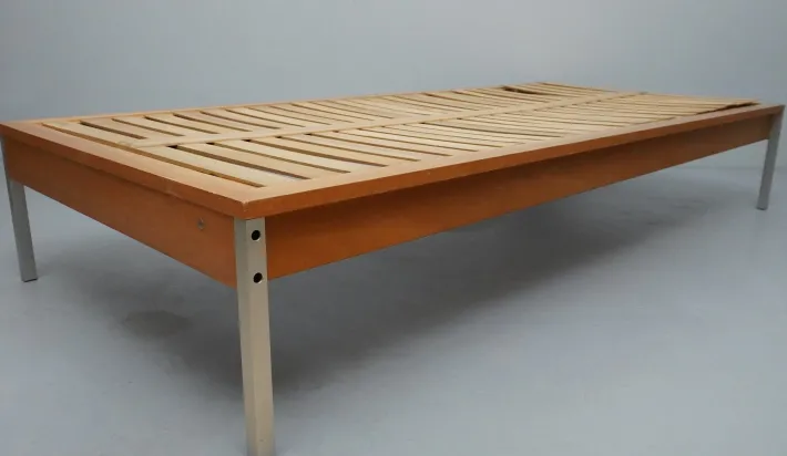 Pamono RZ 57 Daybed by Dieter Rams, Otto Zapf & Wilhelm Kimmelmann in Beech & Aluminium, 1961 New