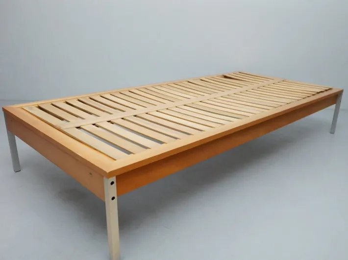 Pamono RZ 57 Daybed by Dieter Rams, Otto Zapf & Wilhelm Kimmelmann in Beech & Aluminium, 1961 New