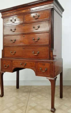 Pamono Satinwood Inlaid Mahogany Chest on Stand, 18th Century Hot