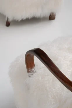 Pamono Scandinavian Art Deco Lounge Chairs in Mongolian Sheepskin, 1950s, Set of 2 Sale