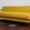Pamono Scandinavian Foldable Teak Sofa in Yellow Bouclé, 1960s Sale