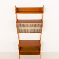 Pamono Scandinavian Free Standing Wall Unit with Audio Apliances Cabinet, 1960s Online