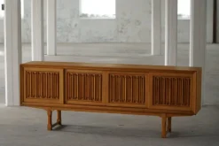 Pamono Scandinavian Low Sideboard in Oak, 1950s Sale