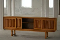 Pamono Scandinavian Low Sideboard in Oak, 1950s Sale