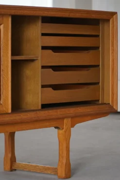 Pamono Scandinavian Low Sideboard in Oak, 1950s Sale