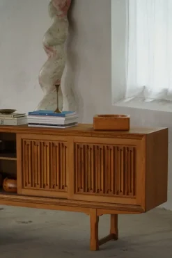 Pamono Scandinavian Low Sideboard in Oak, 1950s Sale