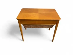 Pamono Scandinavian Modern Sewing Table in Teak and Cane, 1950s Sale