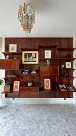 Pamono Scandinavian Modular Wall Shelf in Rosewood attributed to Poul Cadovius for Cado, 1960s
