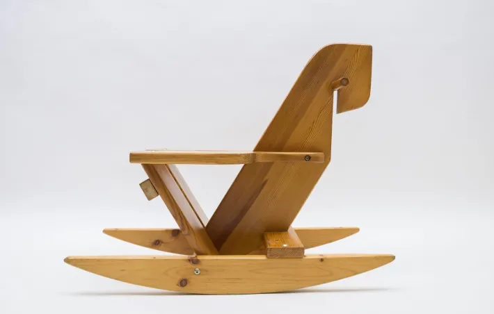 Pamono Scandinavian Pine Rocking Horse, 1960s Clearance