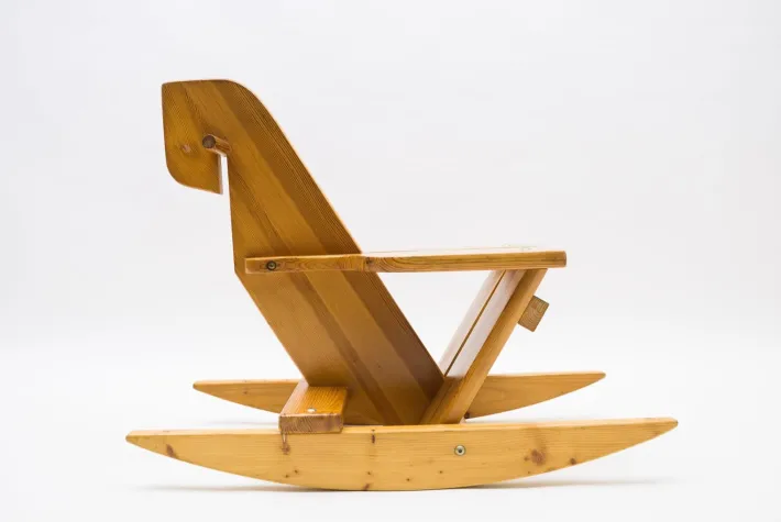 Pamono Scandinavian Pine Rocking Horse, 1960s Clearance