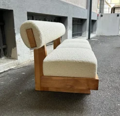 Pamono Scandinavian Sofa in White Bouclé and Light Wood, 2000s Clearance