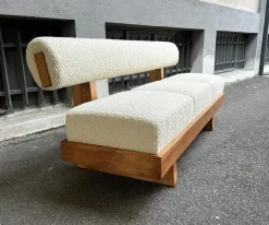 Pamono Scandinavian Sofa in White Bouclé and Light Wood, 2000s Clearance