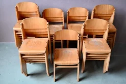 Pamono Scandinavian Style Light Wood Children's Chairs, Set of 20