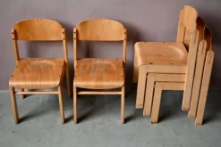 Pamono Scandinavian Style Light Wood Children's Chairs, Set of 20