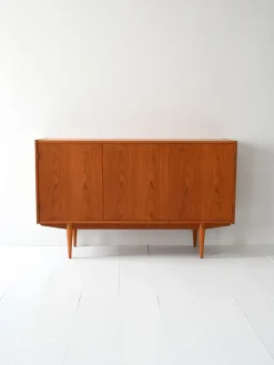 Pamono Scandinavian Teak Highboard with Triple Compartment, 1960s Sale