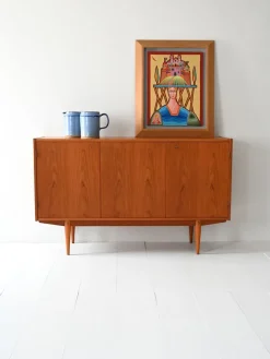 Pamono Scandinavian Teak Highboard with Triple Compartment, 1960s Sale