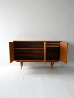Pamono Scandinavian Teak Highboard with Triple Compartment, 1960s Sale