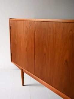 Pamono Scandinavian Teak Highboard with Triple Compartment, 1960s Sale
