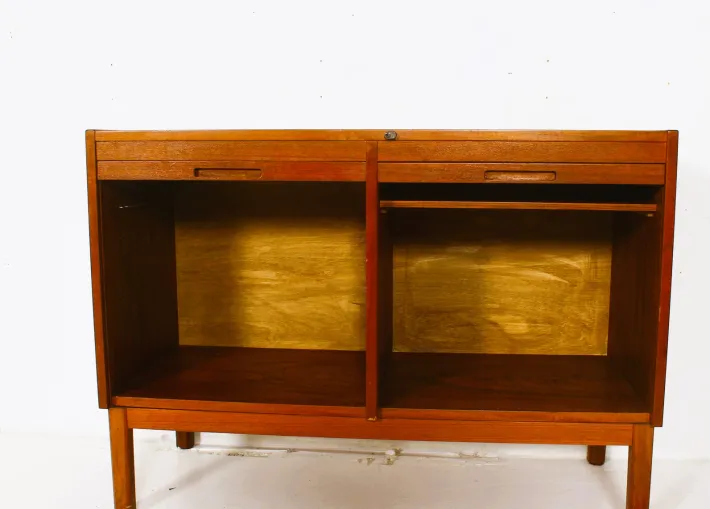 Pamono Scandinavian Vintage Roller Shutter Cabinet, 1970s Outlet