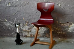 Pamono School Chair by Adam Stegner for Pagholz Flöttoto, 1960s Hot