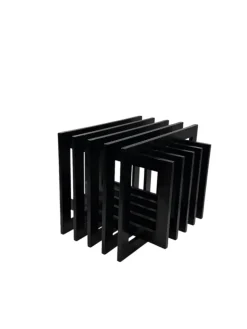 Pamono Sculptural Black Wood Side Table, France, 1980s New