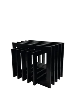 Pamono Sculptural Black Wood Side Table, France, 1980s New