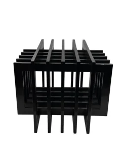 Pamono Sculptural Black Wood Side Table, France, 1980s New