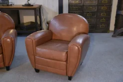 Pamono 2-Seater Sofa and Club Armchairs in Faux Leather, 1980s, Set of 3 Outlet
