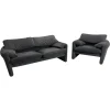Pamono 2-Seater Sofa and Lounge Chair for Cassina attributed to Vico Magistretti for Cassina, 1970s, Set of 2 Discount
