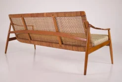 Pamono 3-Seater Splint Bench by Egon Eiermann for Hartmut Lohmeyer, 1950s