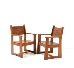 Pamono Set of Art Deco Children's Armchairs by Jan Wils for Eik en Linden, 1918 Sale