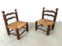 Pamono Set of Brutalist Children Chairs in the style of Charles Dudouyt, 1960s Discount