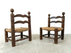 Pamono Set of Brutalist Children Chairs in the style of Charles Dudouyt, 1960s Discount