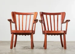Pamono Set of Canada Easy Chairs by Christian E. Hansen for Fritz Hansen, Denmark, 1940s New