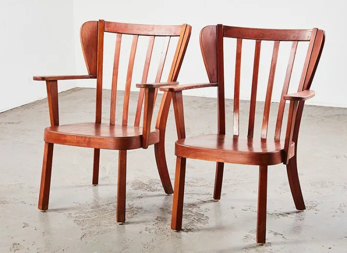Pamono Set of Canada Easy Chairs by Christian E. Hansen for Fritz Hansen, Denmark, 1940s New