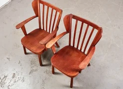Pamono Set of Canada Easy Chairs by Christian E. Hansen for Fritz Hansen, Denmark, 1940s New