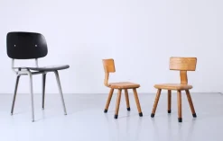 Pamono Set of Children's Chairs in Beech Wood by VD Woude, 1950s Sale