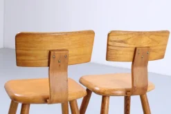 Pamono Set of Children's Chairs in Beech Wood by VD Woude, 1950s Sale